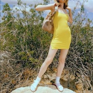 Yellow mini dress